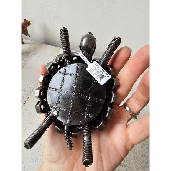 Kalifano turtle metal art bolt figurine statue unique recycled - Picture 7 of 8